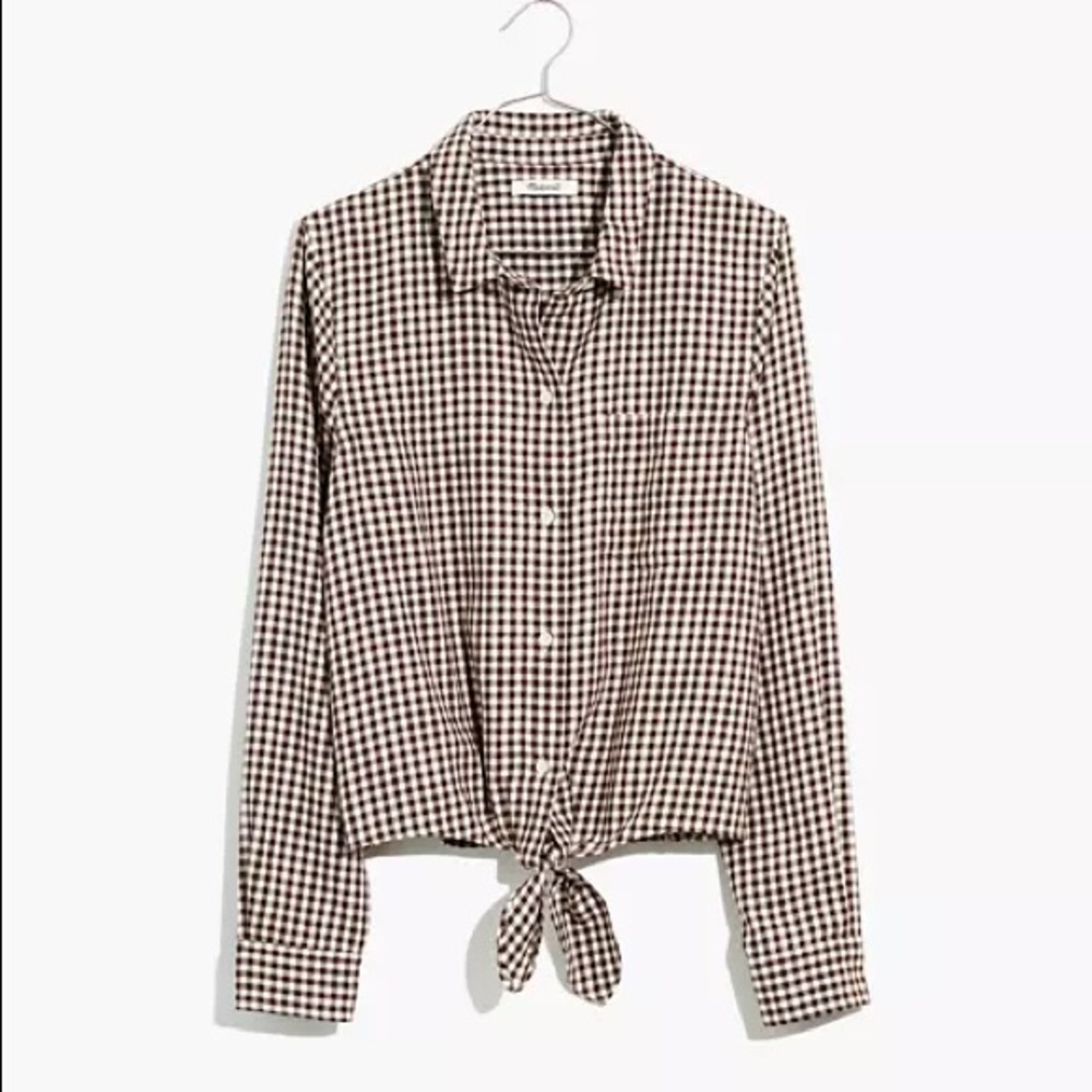 Madewell Flannel Tie-Front Shirt Large